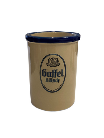 Keramik Bestecktopf bzw. Flaschenkühler Gaffel Kölsch