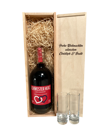Geschenkverpackung  "SCHWESTER HERZ" 0,7 l