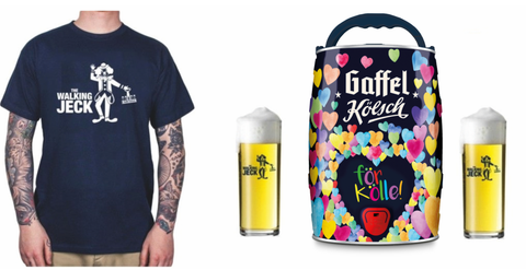 5l Gaffel Kölsch - Partyfass + 2 Kölschgläser und 1 Karnevalsshirt