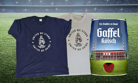 Bundle "Sonderdesign EM Stadion zo Huss" Gaffel 5l Partyfass + 1 X T-Shirt