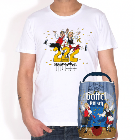 Bundle "Sonderdesign Hänneschen" Gaffel 5l Partyfass + T-Shirt