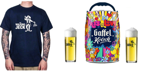 5l Gaffel Kölsch - Partyfass + 2 Kölschgläser und 1 Karnevalsshirt